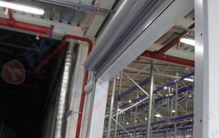 Рулонные ворота стальные марки FireTechnics M-80 для производственно складского комплекса в г. Красноармейске